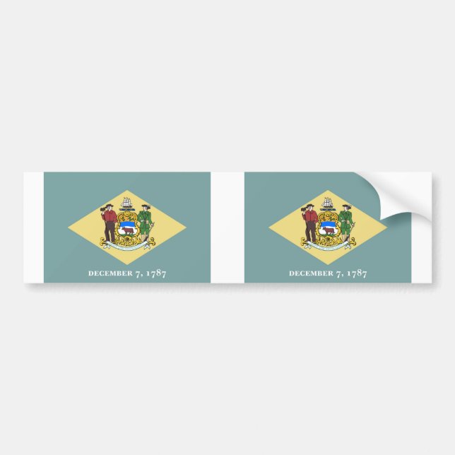 Delaware State flag Bumper Sticker (Front)