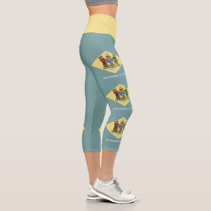 Delaware State Flag Capri Leggings