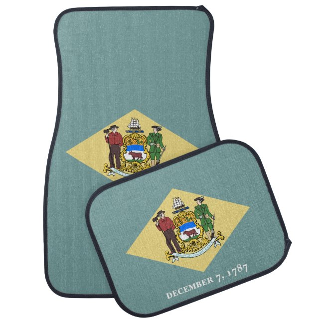 Delaware State Flag Car Floor Mat (Set)