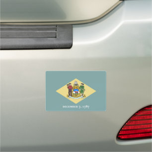 Delaware State Flag Car Magnet