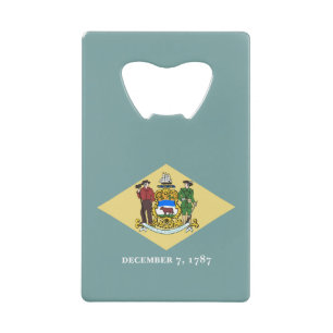 Delaware State Flag Credit Card Bottle Opener