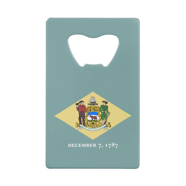 Delaware State Flag Credit Card Bottle Opener (Front)