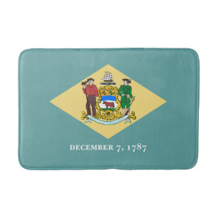 Delaware State Flag Design Bathroom Mat