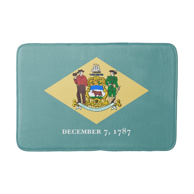 Delaware State Flag Design Bathroom Mat (Front)