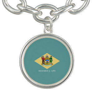 Delaware State Flag Design Charm Bracelet