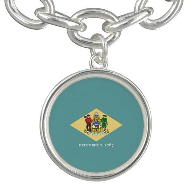 Delaware State Flag Design Charm Bracelet (Design)
