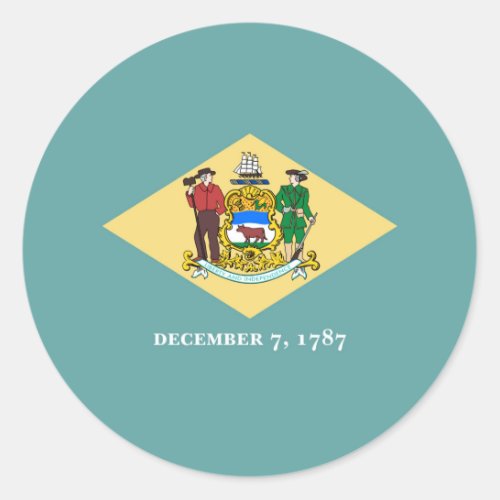Delaware State Flag Design Classic Round Sticker