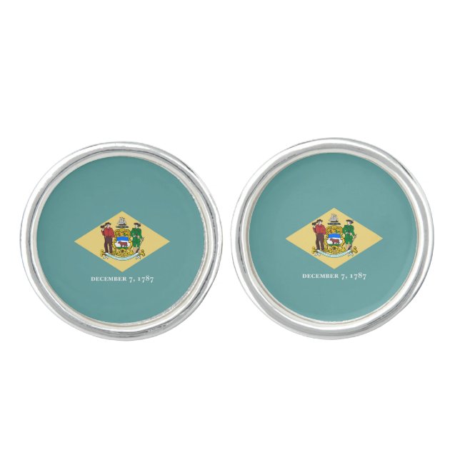 Delaware State Flag Design Cufflinks (Front)