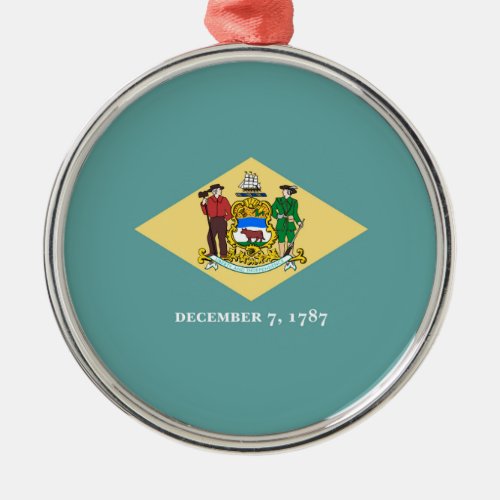 Delaware State Flag Design Decor Metal Ornament