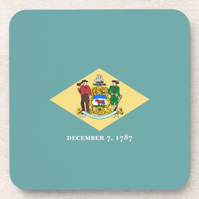 Delaware State Flag Design Drink Coaster (Front)