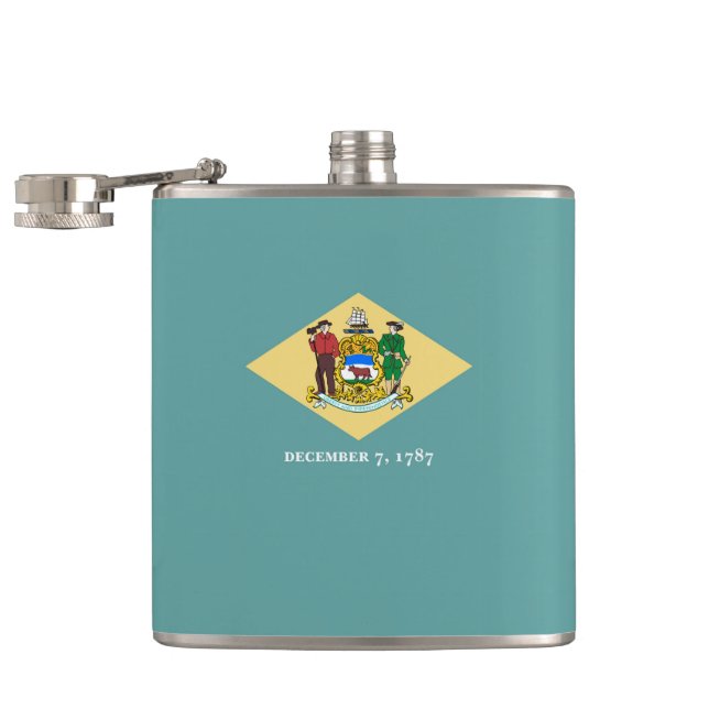 Delaware State Flag Design Flask (Opened)