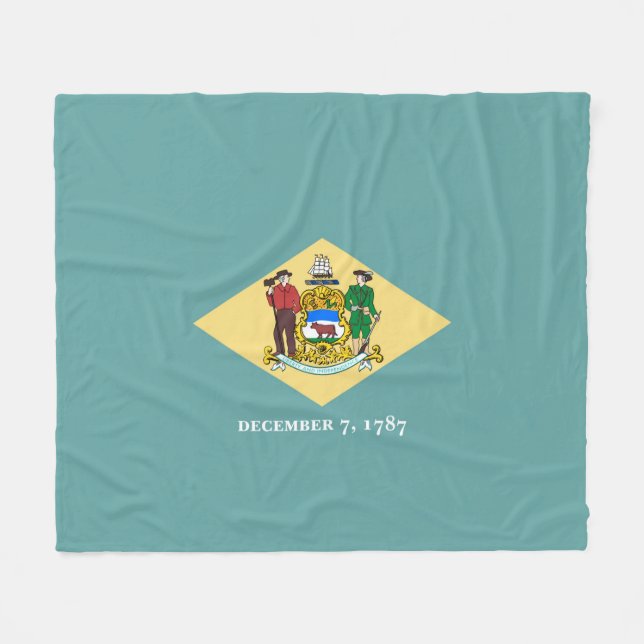 Delaware State Flag Design Fleece Blanket (Front (Horizontal))