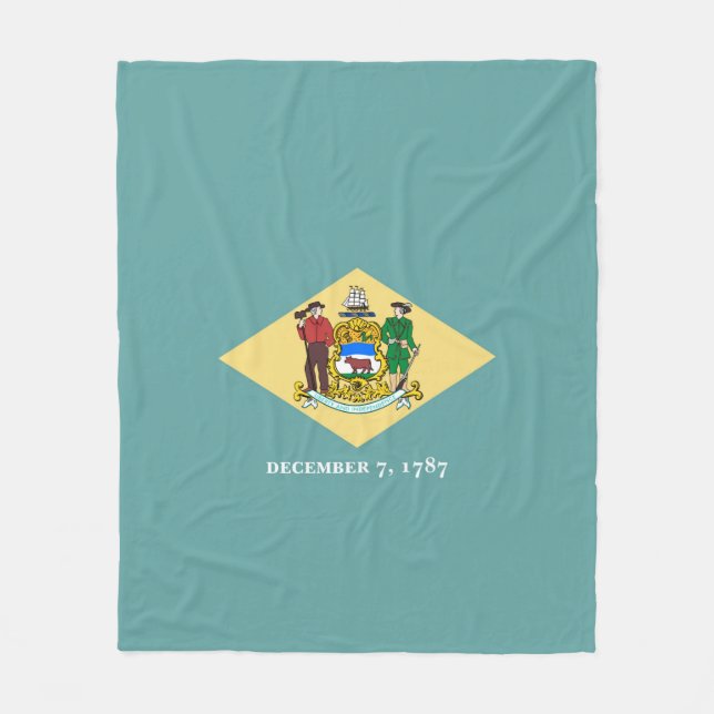 Delaware State Flag Design Fleece Blanket (Front)