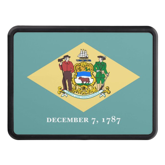 Delaware State Flag Design Hitch Cover (Front)