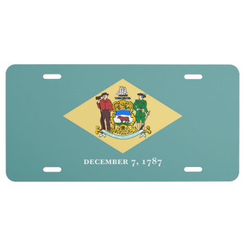 Delaware State Flag Design License Plate