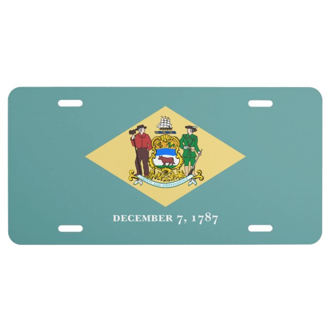 Delaware State Flag Design License Plate (Front)