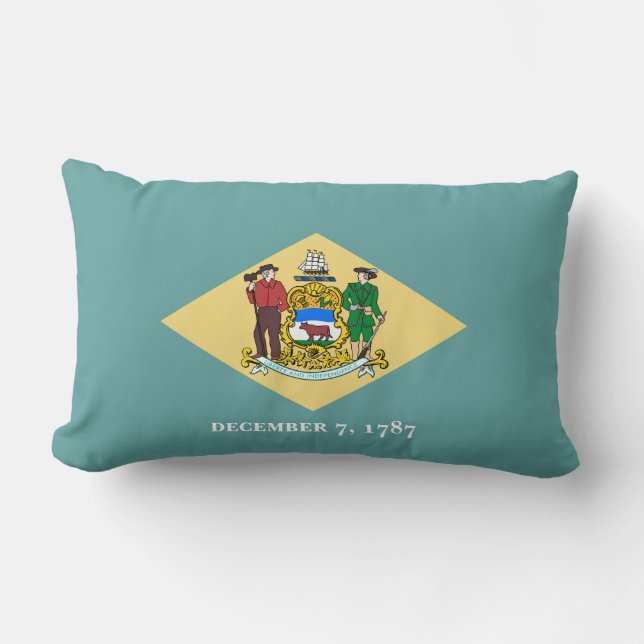 Delaware State Flag Design Lumbar Pillow (Front)