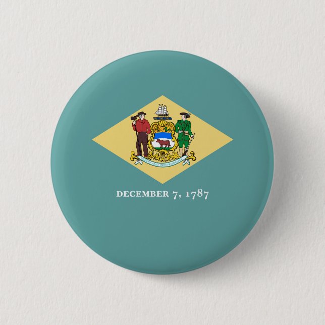 Delaware State Flag Design Pinback Button (Front)