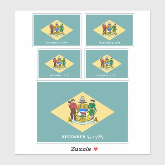 Delaware State Flag Design Sticker (Sheet)