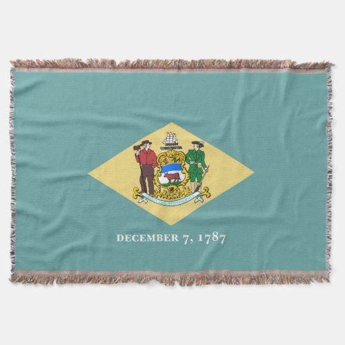 Delaware State Flag Design Throw Blanket