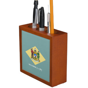Delaware State Flag Desk Organizer
