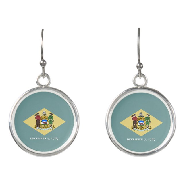 Delaware State Flag Earrings (Front)