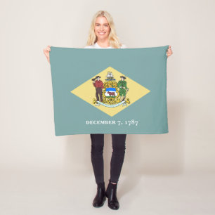Delaware State Flag Fleece Blanket