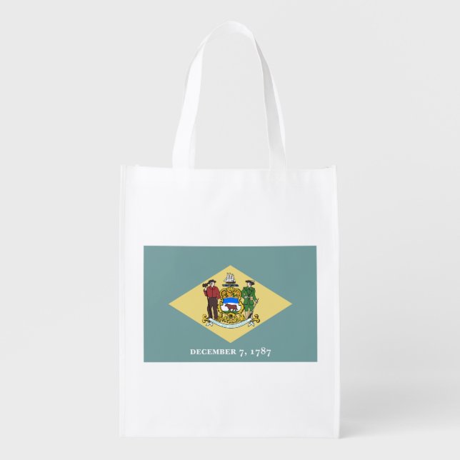 Delaware State Flag Grocery Bag (Front)