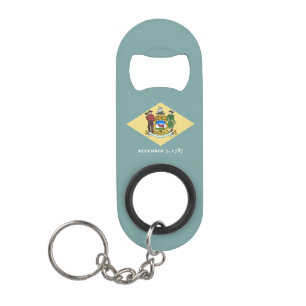 Delaware State Flag Keychain Bottle Opener