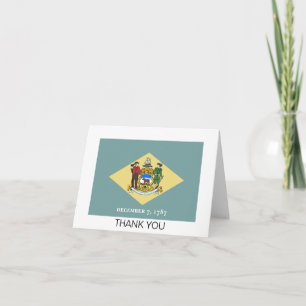 Delaware State Flag Letterpress Thank You Card