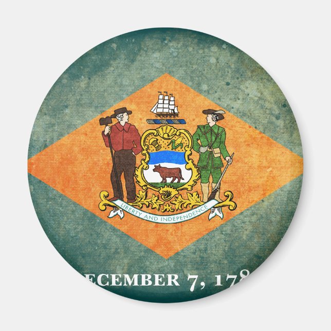 Delaware State Flag Magnet (Front)