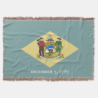 Delaware State Flag Print Patriotic Throw Blanket