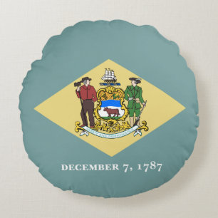 Delaware State Flag Round Pillow