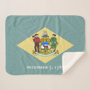 Delaware State Flag Sherpa Blanket