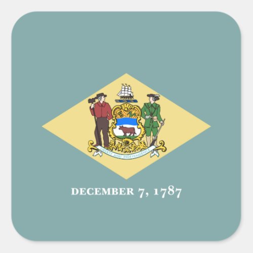 Delaware State Flag Square Sticker