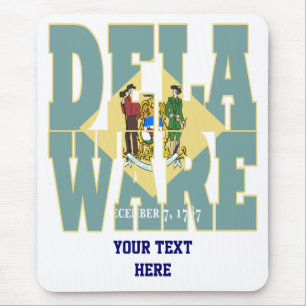 Delaware state flag text mouse pad