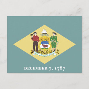 Delaware State Flag The First State Coat of Arms  Postcard