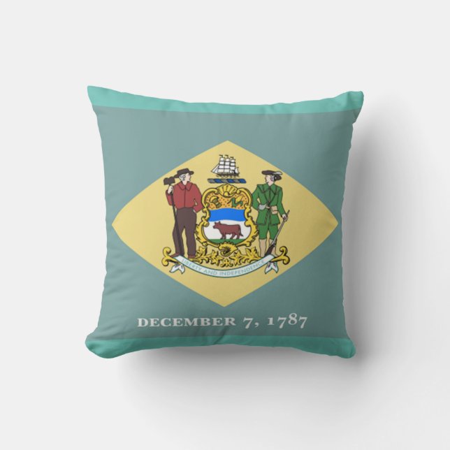 Delaware State Flag Throw Pillow (Front)