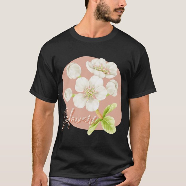 Delaware State Flower Peach Blossom Sticker Oversi T-Shirt (Front)