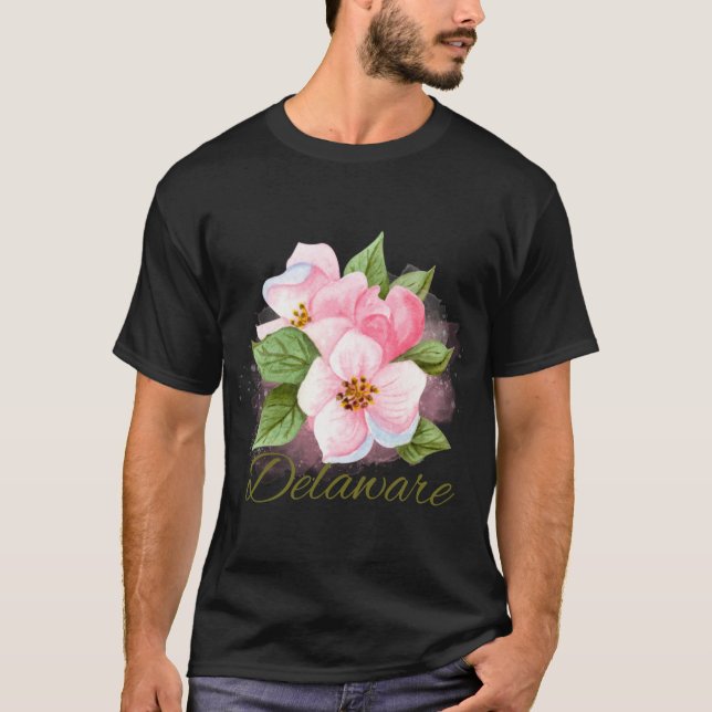 Delaware State Flower Peach Blossom Sticker Oversi T-Shirt (Front)