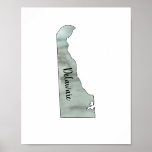 Delaware State Illustration Poster