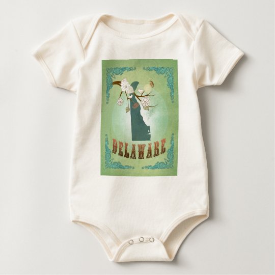 Delaware State Map – Green Baby Bodysuit