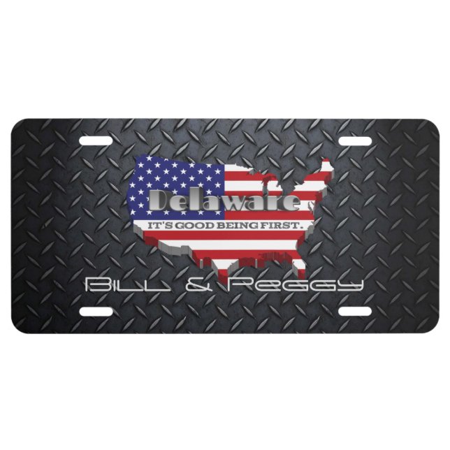 Delaware State Monogram License Plate (Front)