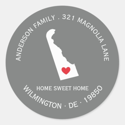 DELAWARE State  New Home Address Label Sticker