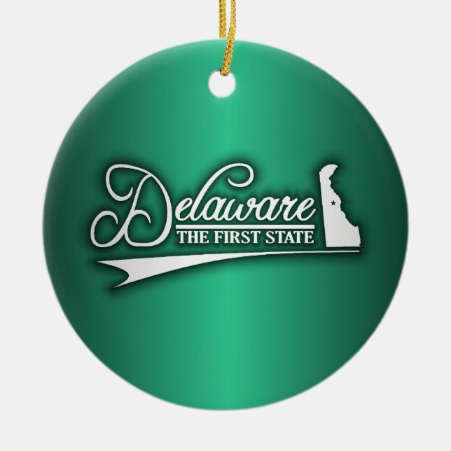 Delaware State of Mine Ceramic Ornament (Front)