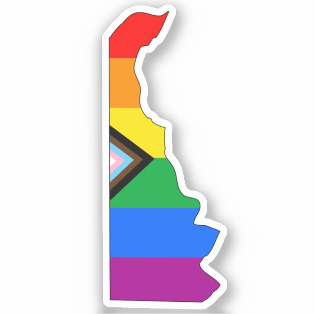 Delaware State Pride LGBTQ Progress Pride Sticker (Front)