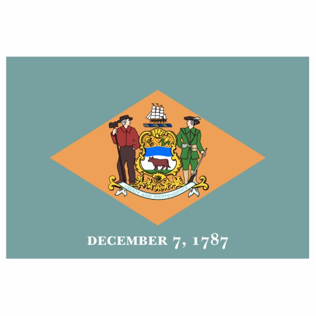 Delaware The Diamond US State Flag Cutout (Front)