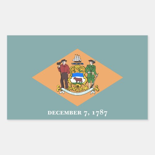 Delaware The Diamond US State Flag Rectangular Sticker