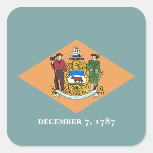 Delaware The Diamond US State Flag Square Sticker