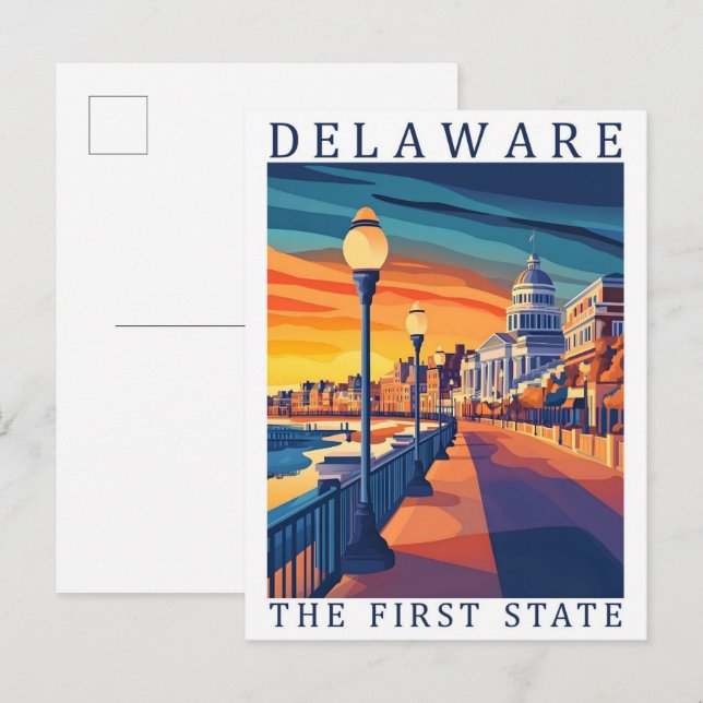 Delaware the First State USA Travel Place Postcard (Front/Back)